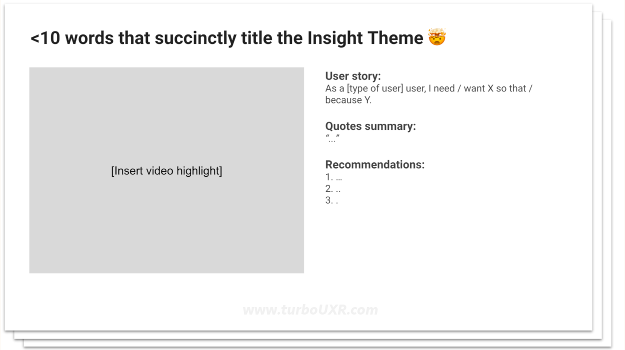 Insight Theme template for presentations with stakeholders