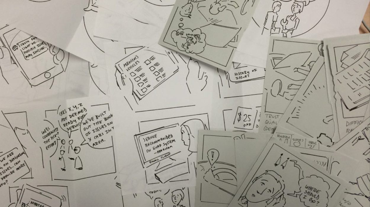 Low-fidelity concept designs and interview probes to stimulate early feedback about different potential directions