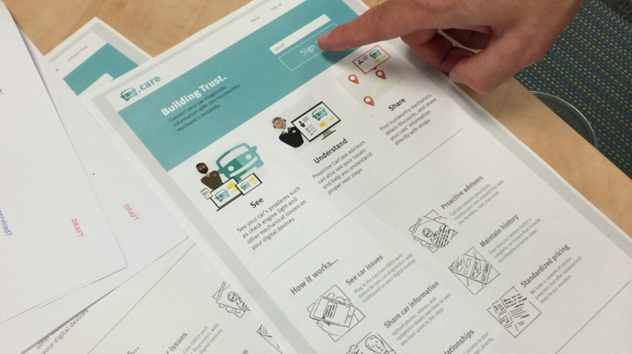 Testing broader market demand and feedback through landing page concept testing