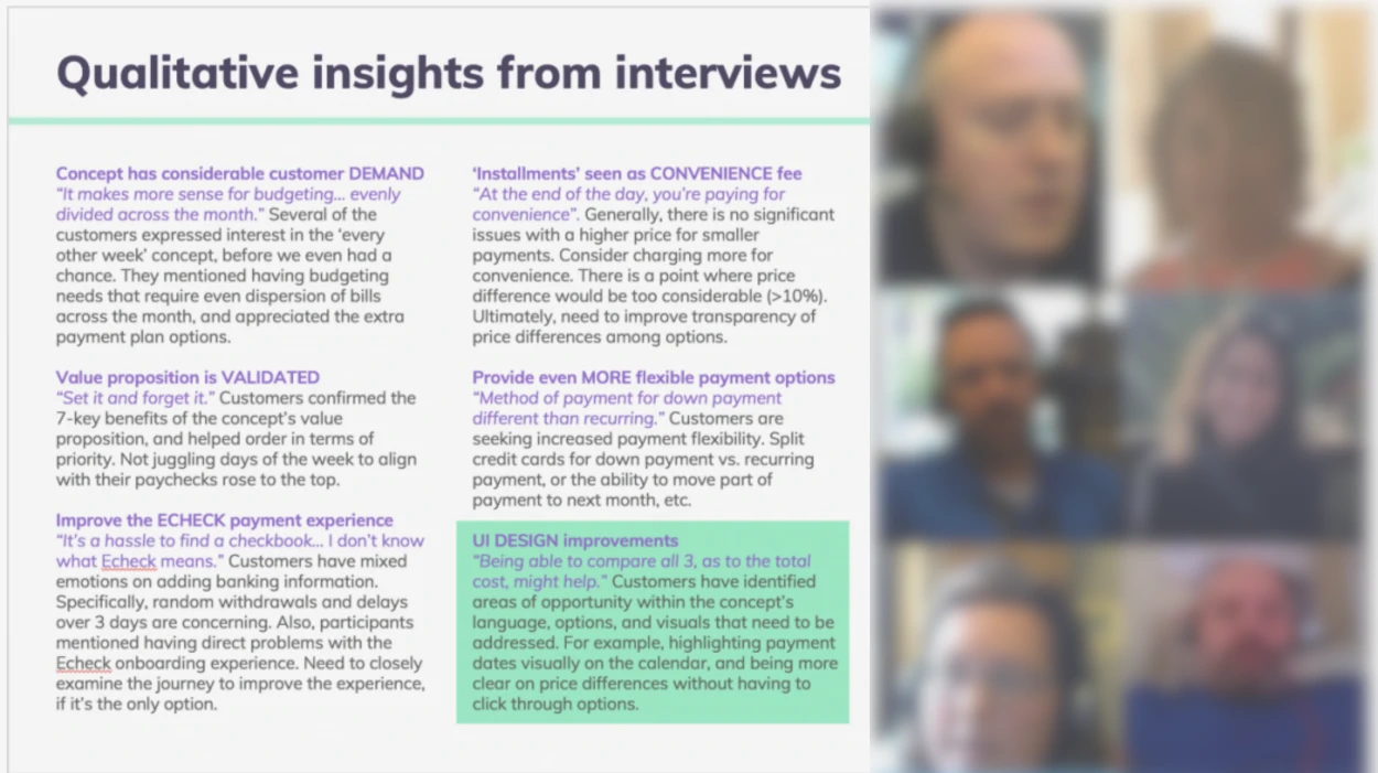 Qualitative / contextual interviews to generate early ideas