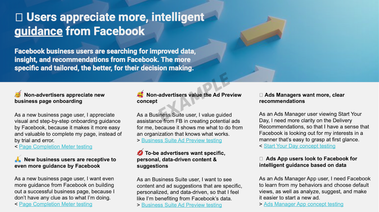 Example of Design Principle focused on intelligent guidance