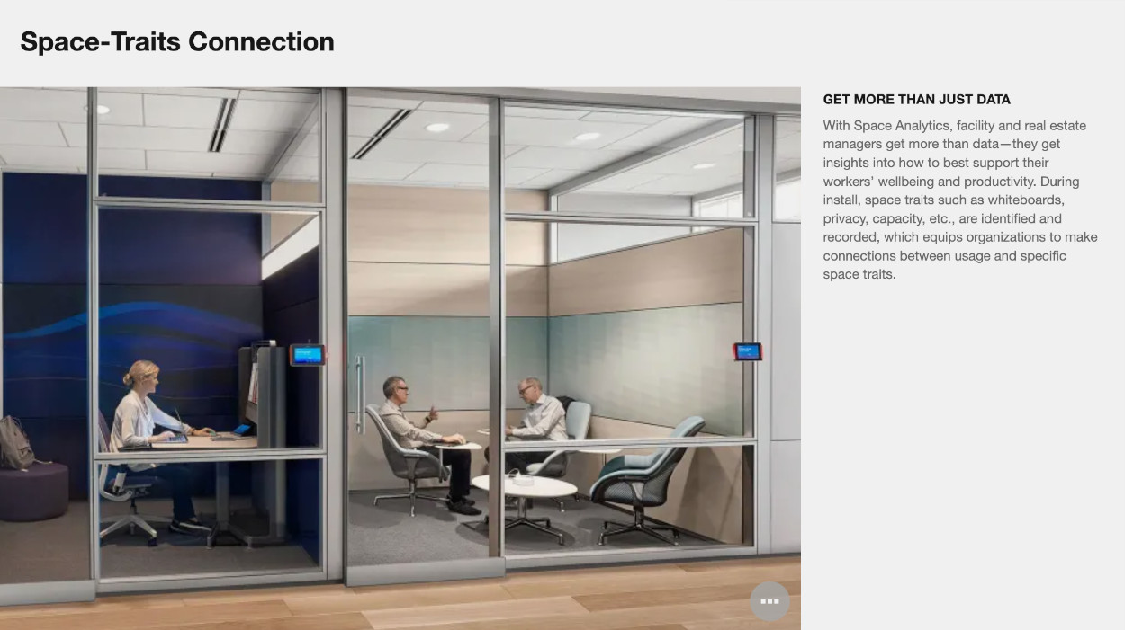 Example of how organizations get access to data, insights, and evolving space layouts to best optimize the floorplan