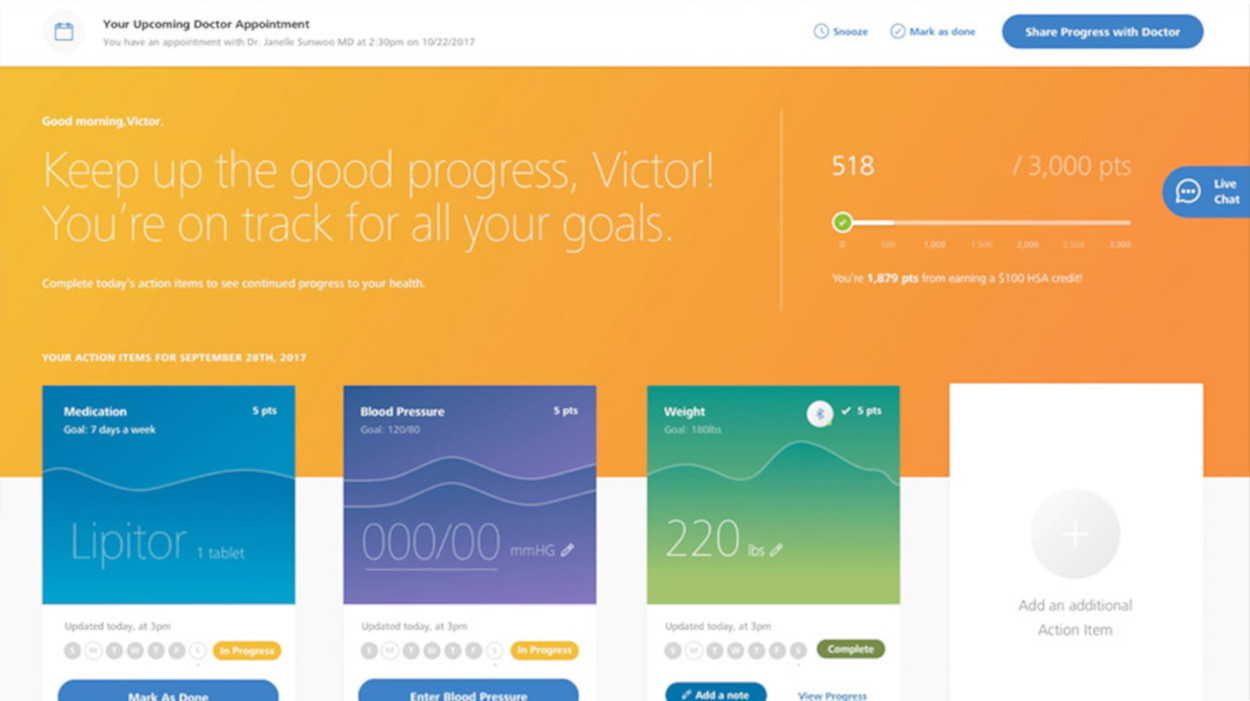 Developed consumer digital dashboard prototype for improved patient experience